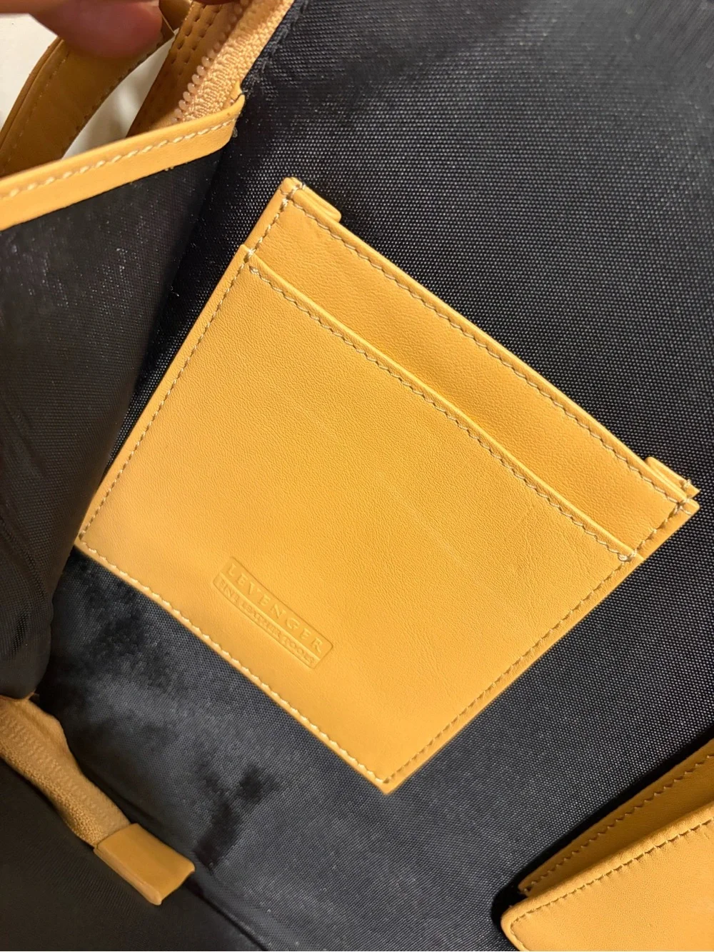 Levenger Leather Tan Briefcase/Laptop Case with Portfolio and zippered organizer